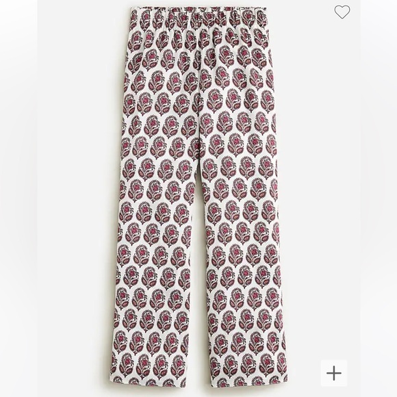 J. Crew Pants - J. Crew Astrid Wide-leg luster Crepe Pant in Bouquet Block Print